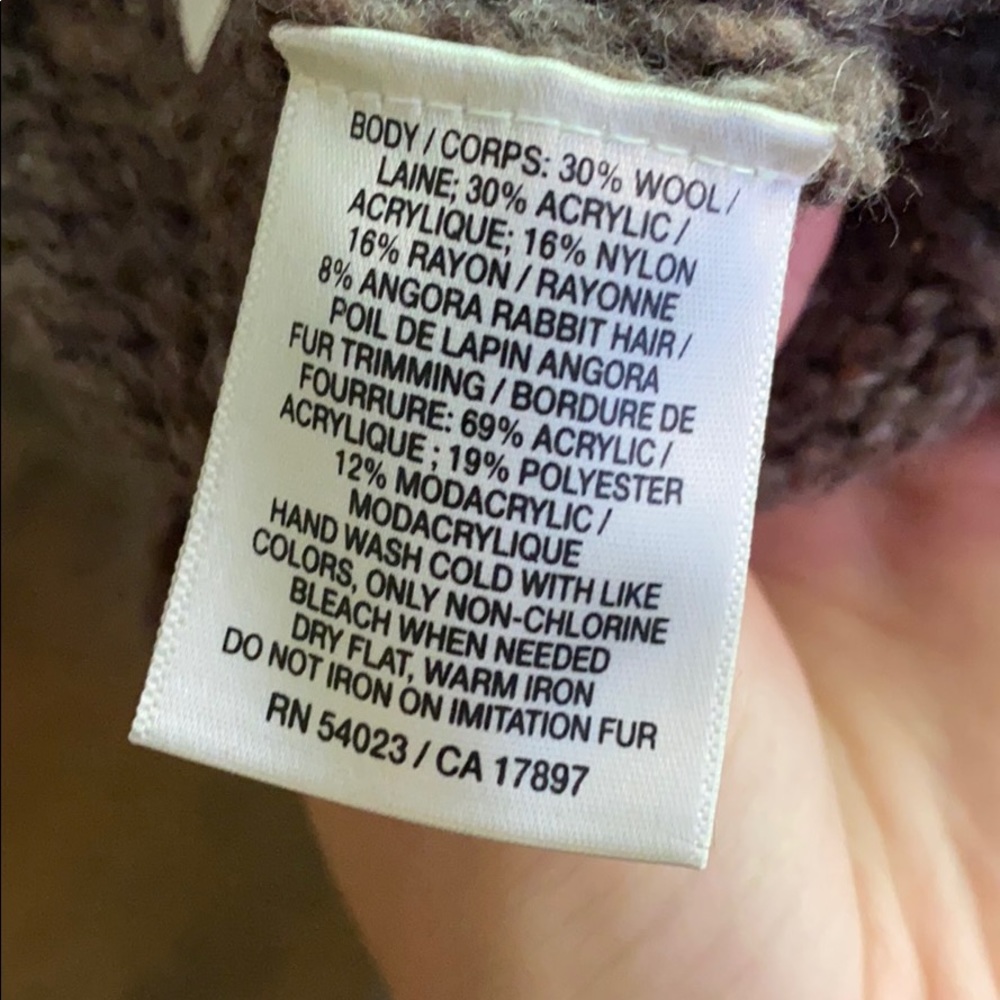 Old navy long wool sweater brown with hood - Picture 10 of 10